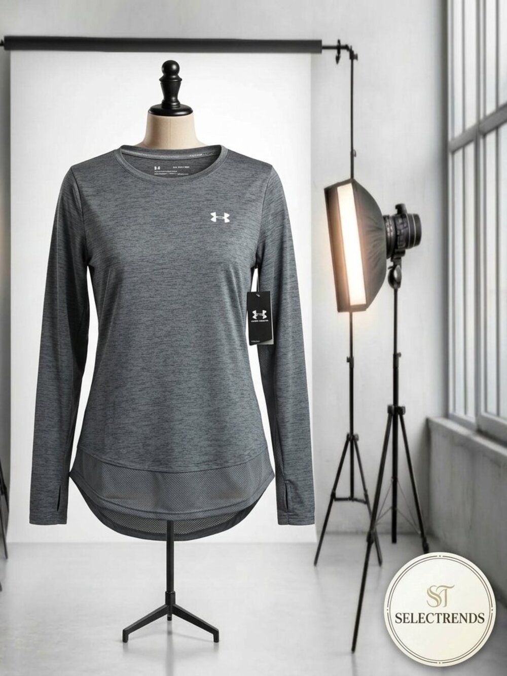 Under Armour Tech Vent Long Sleeve Womens Training Top -Gray XS